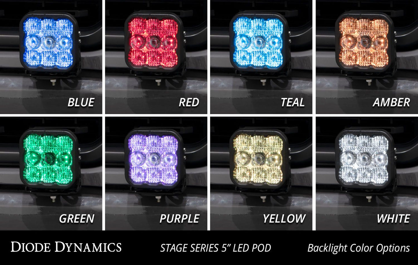 SS5 Bumper LED Pod Light Kit for 2021-2023 Ford F-150, Pro Yellow Combo Diode Dynamics