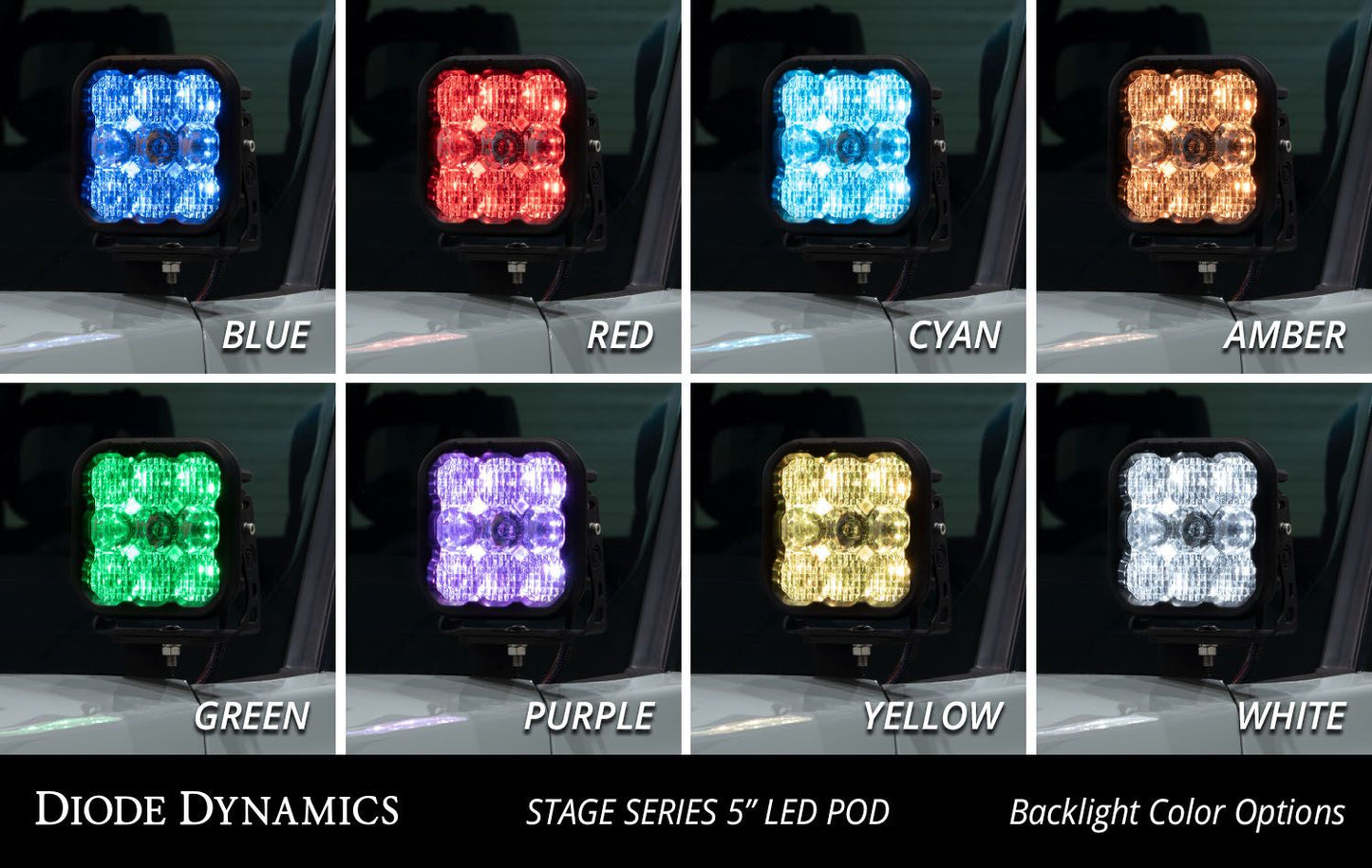 Stage Series Ditch Light Kit for 2022 Toyota Tundra SS5 Pro Diode Dymanics Yellow Combo Diode Dymanics