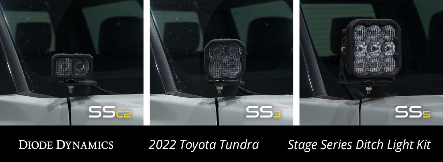 Stage Series Ditch Light Kit for 2022 Toyota Tundra C2 Sport Diode Dymanics White Combo Diode Dymanics