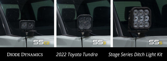 Stage Series Ditch Light Kit for 2022 Toyota Tundra C2 Pro Diode Dymanics White Combo Diode Dymanics