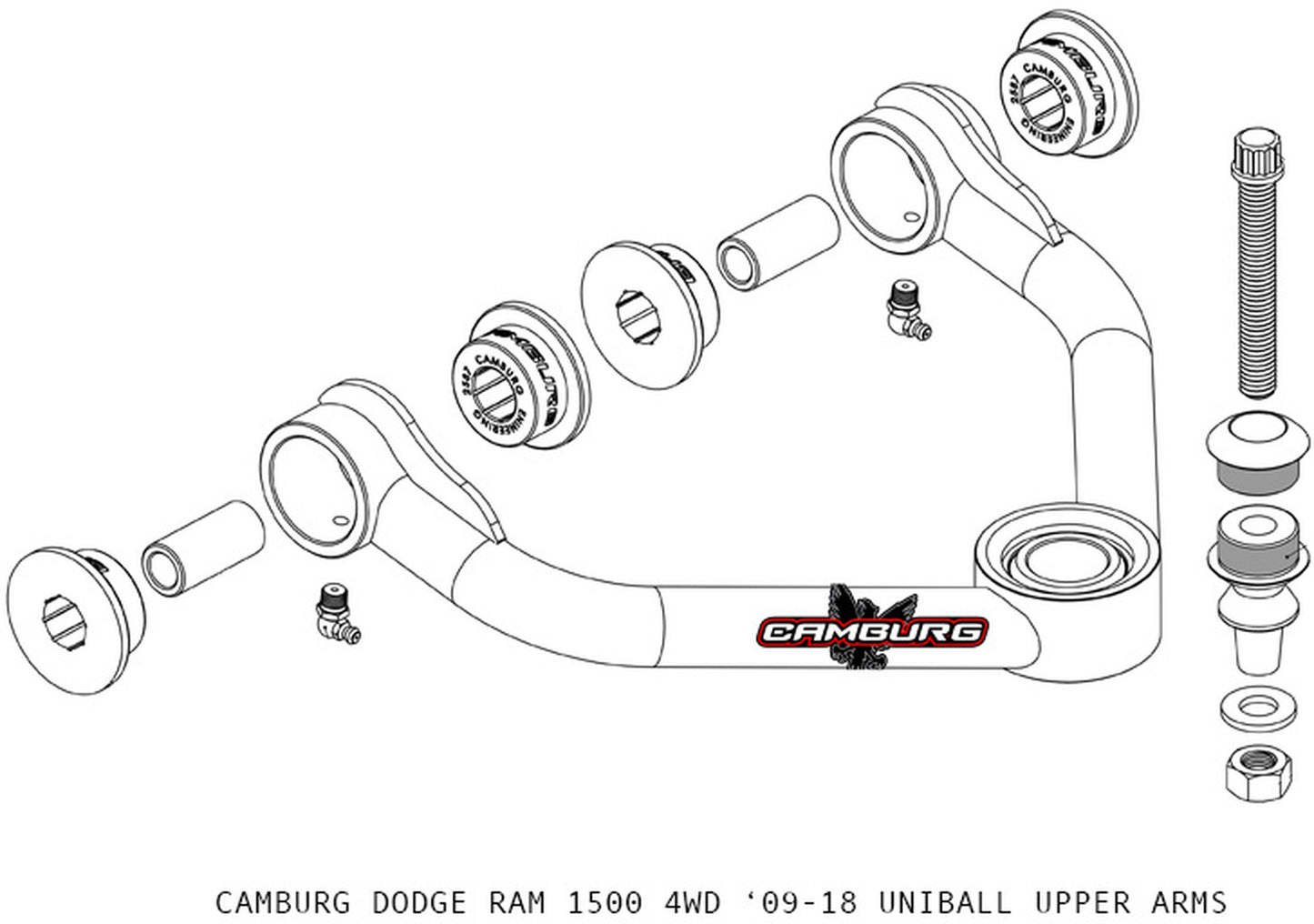 Camburg Engineering Upper Control Arm Kit (Ram 1500 DS '09-18 and '19-21 Classic)