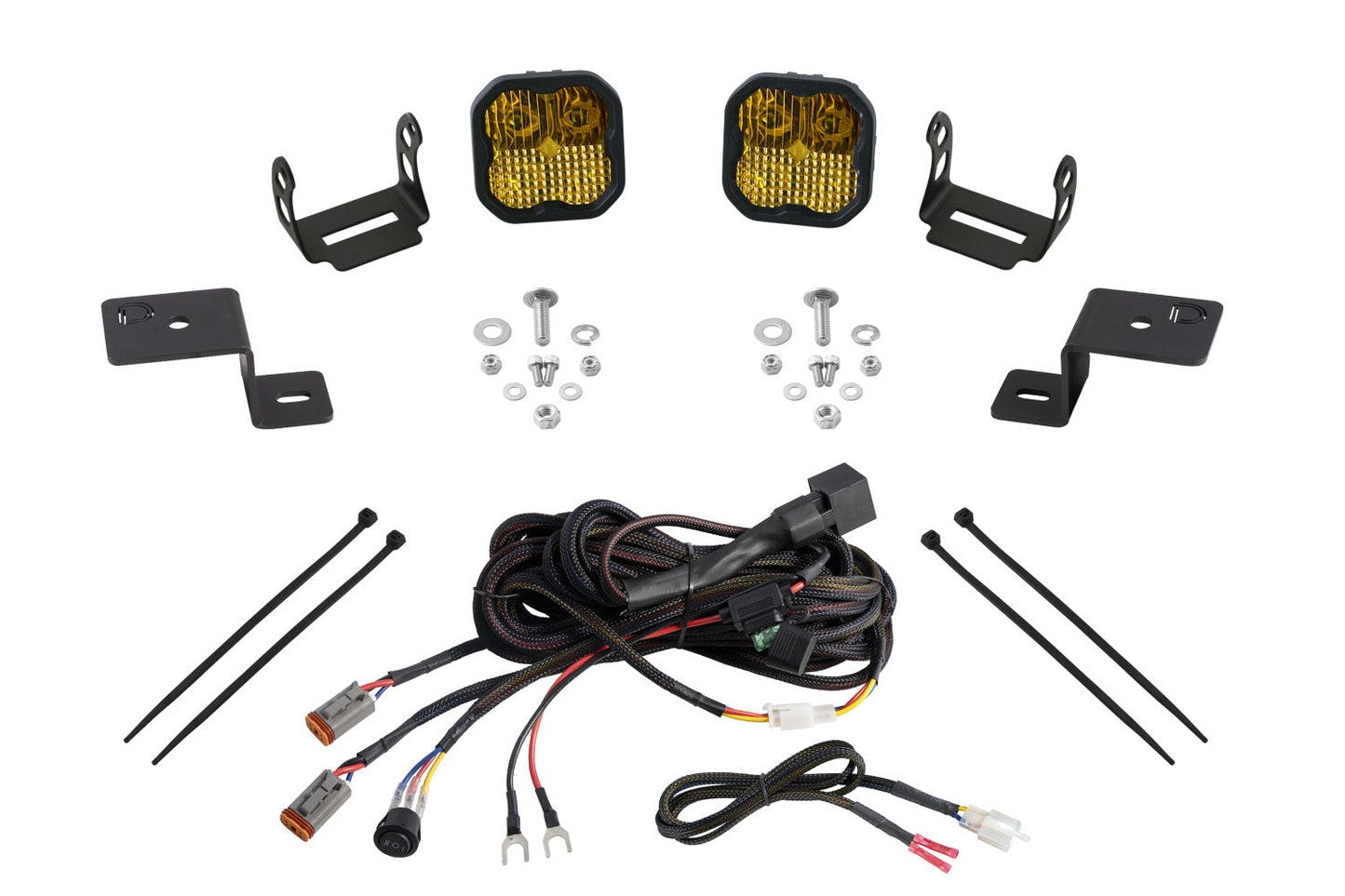 Stage Series Backlit Ditch Light Kit for 2021-2025 Ford F-150, SS3 Pro Yellow Combo Diode Dynamics
