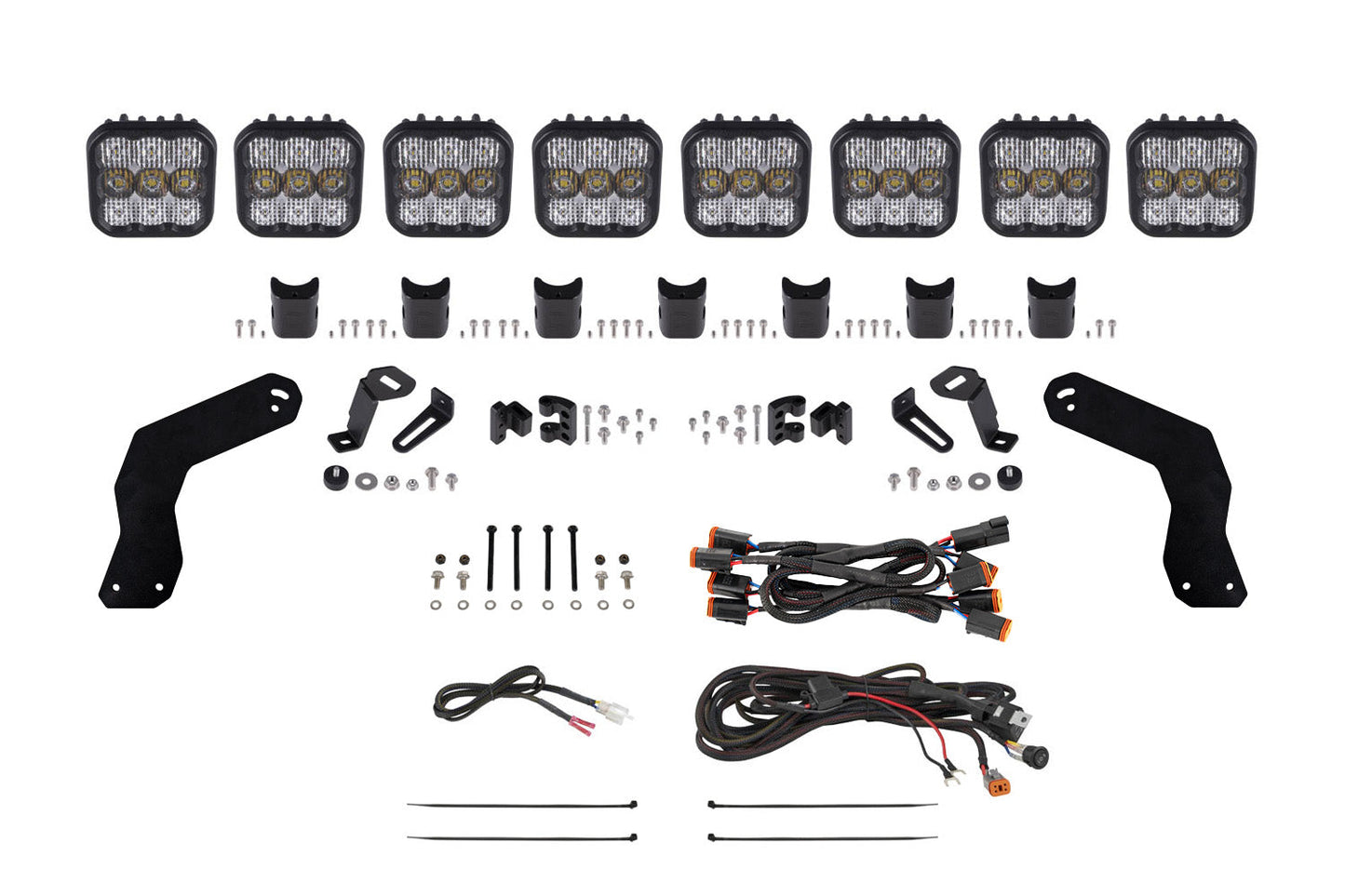 2017-2024 Can-Am Maverick X3 SS5 Sport CrossLink Roof White Combo Lightbar Kit Diode Dynamics