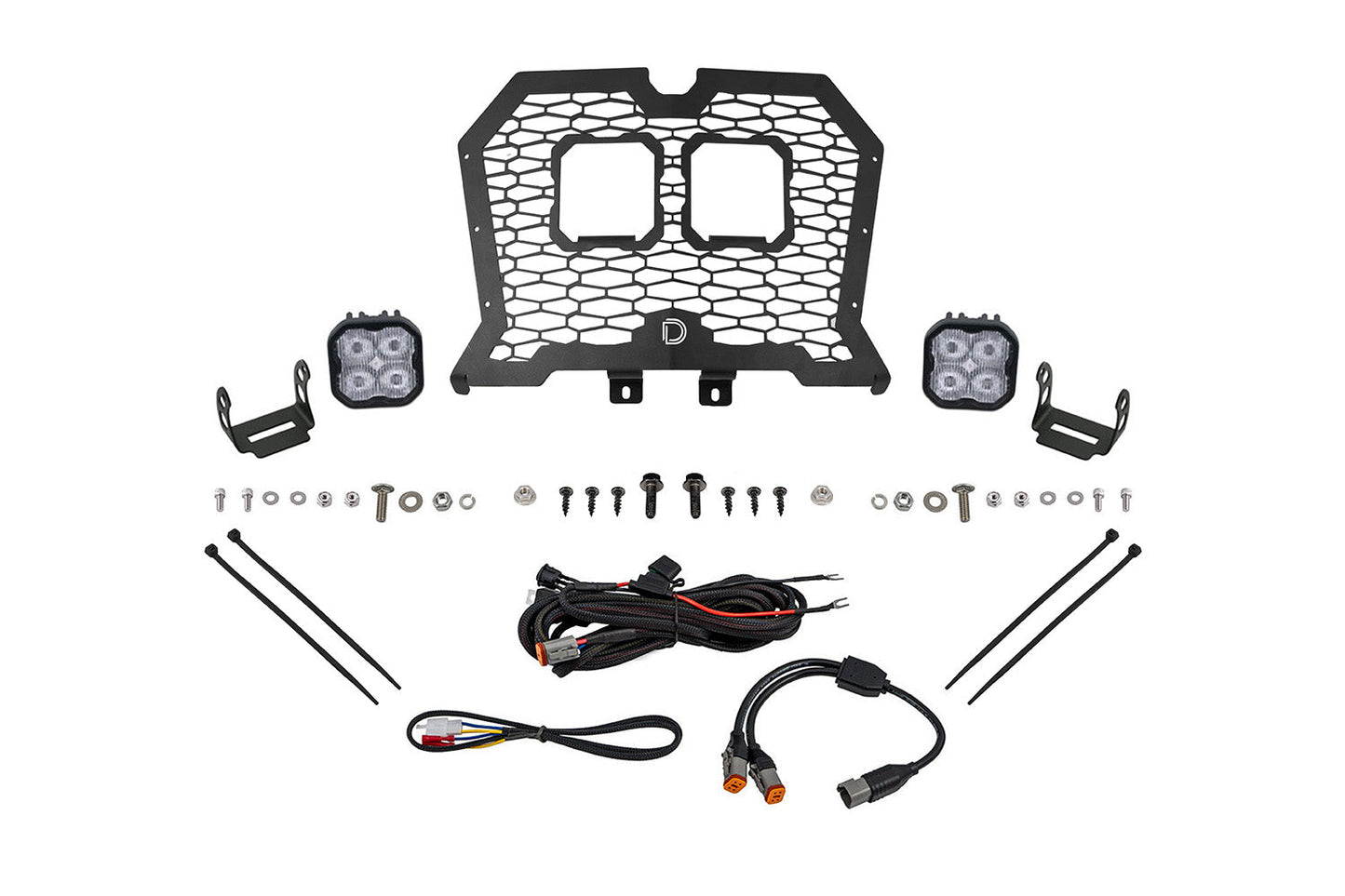 Stage Series LED Grille Kit for 2021-2024 Polaris RZR Trail, Cool White (6000K) Pro White SAE Fog