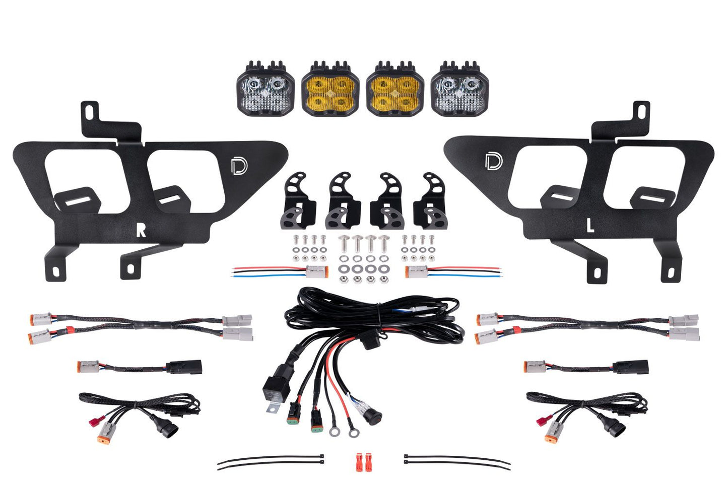 Stage Series Fog Pocket Kit for 2021-2023 Ford F-150, Max Yellow Diode Dynamics