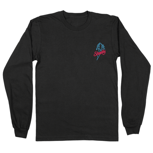 Neon Palm Long Sleeve Black (Mens) - Shreddy