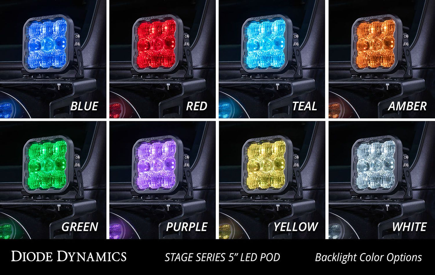 SS5 LED Pod Pro White Flood Pair Diode Dynamics