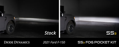 Stage Series Fog Pocket Kit for 2021-2023 Ford F-150, Max Cool White Diode Dynamics