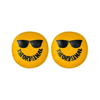 KC HiLiTES Retro 6" Vinyl Yellow w/ "THE ORIGINAL" Smiley Sunglasses (pr)