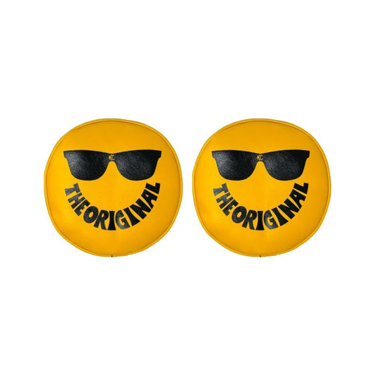 KC HiLiTES Retro 6" Vinyl Yellow w/ "THE ORIGINAL" Smiley Sunglasses (pr)