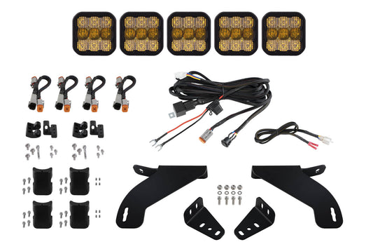 SS5 Grille CrossLink Lightbar Kit for 2021-2023 Ford F-150, Sport Yellow Combo Diode Dynamics