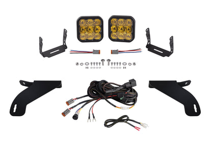 SS5 Bumper LED Pod Light Kit for 2021-2023 Ford F-150, Sport Yellow Combo Diode Dynamics