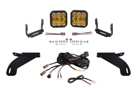 SS5 Bumper LED Pod Light Kit for 2021-2023 Ford F-150, Sport Yellow Combo Diode Dynamics