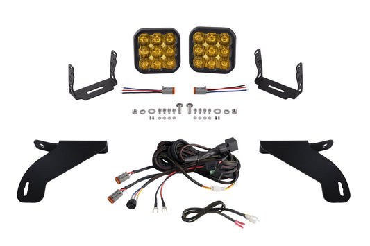 SS5 Bumper LED Pod Light Kit for 2021-2023 Ford F-150, Pro Yellow Driving Diode Dynamics