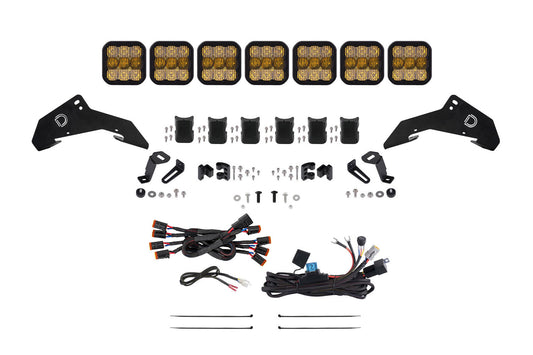 SS5 Roof CrossLink Lightbar Kit for 2019-2024 Honda Talon, Yellow (3000K) Sport Yellow Combo