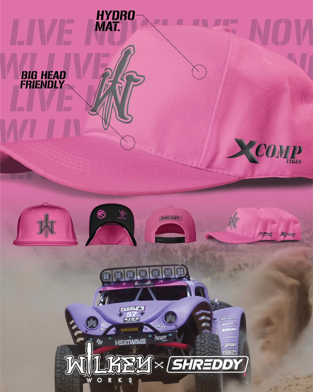 Wilkey Pink Hydro Snapback