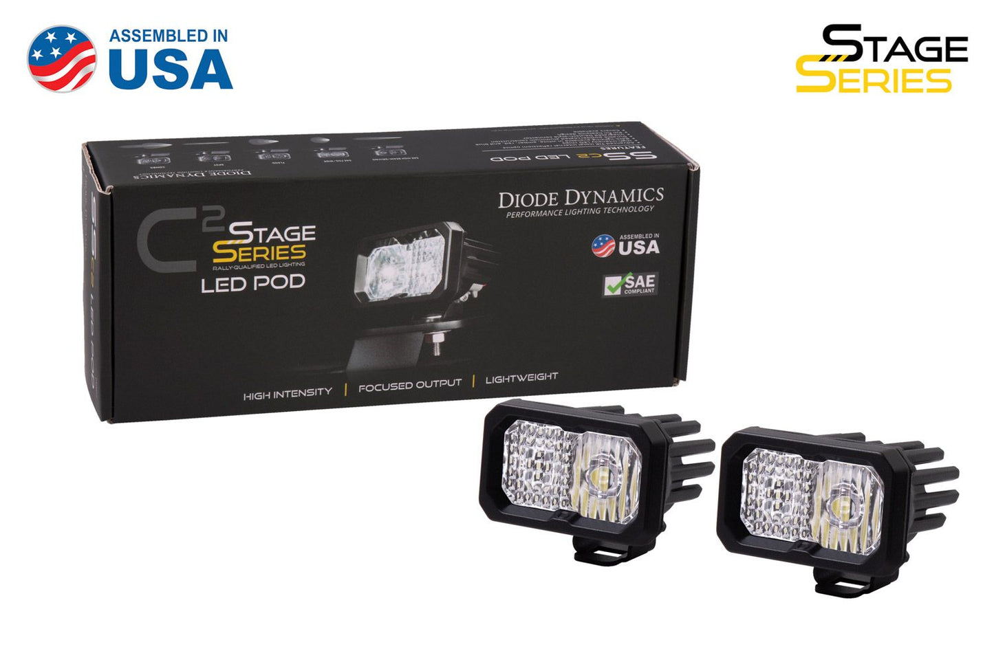 C2 1.0 SAE/DOT White Sport LED Pod (pair)