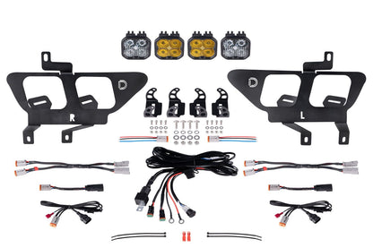Stage Series Fog Pocket Kit for 2021-2023 Ford F-150, Max Yellow Diode Dynamics