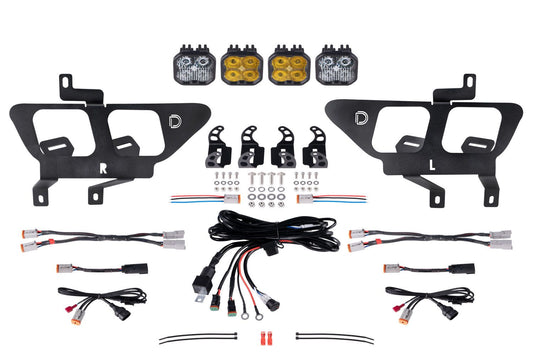 Stage Series Fog Pocket Kit for 2021-2023 Ford F-150, Pro Yellow Diode Dynamics